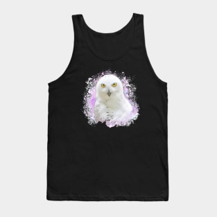 Owl Bird Animal Wildlife Forest Nature Watercolor Tank Top